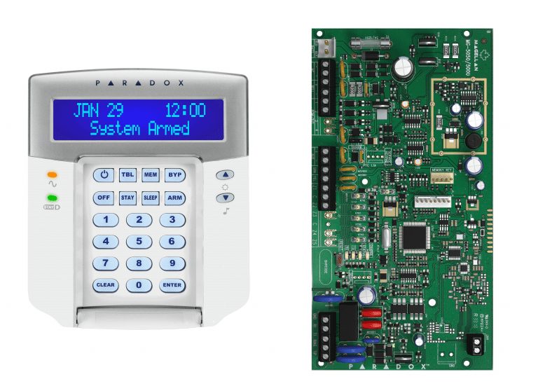 PARADOX-MG5000-K32LCD+ کنترل پنل بی سیم 32 زون MG5000 به همراه کی پد +K32LCD و ریموت REM1 - Image 1